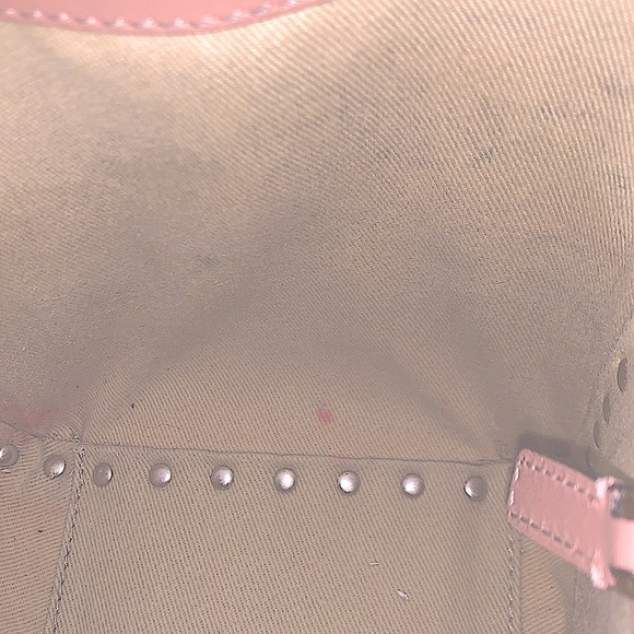 Valentino Garavani Vitello rockstud leather small bag in taupe/tan EUC - Picture 8 of 16